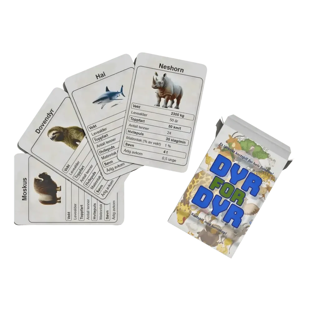 Dyr for dyr – Lærerikt kortspill for barnKortspillSpillerne