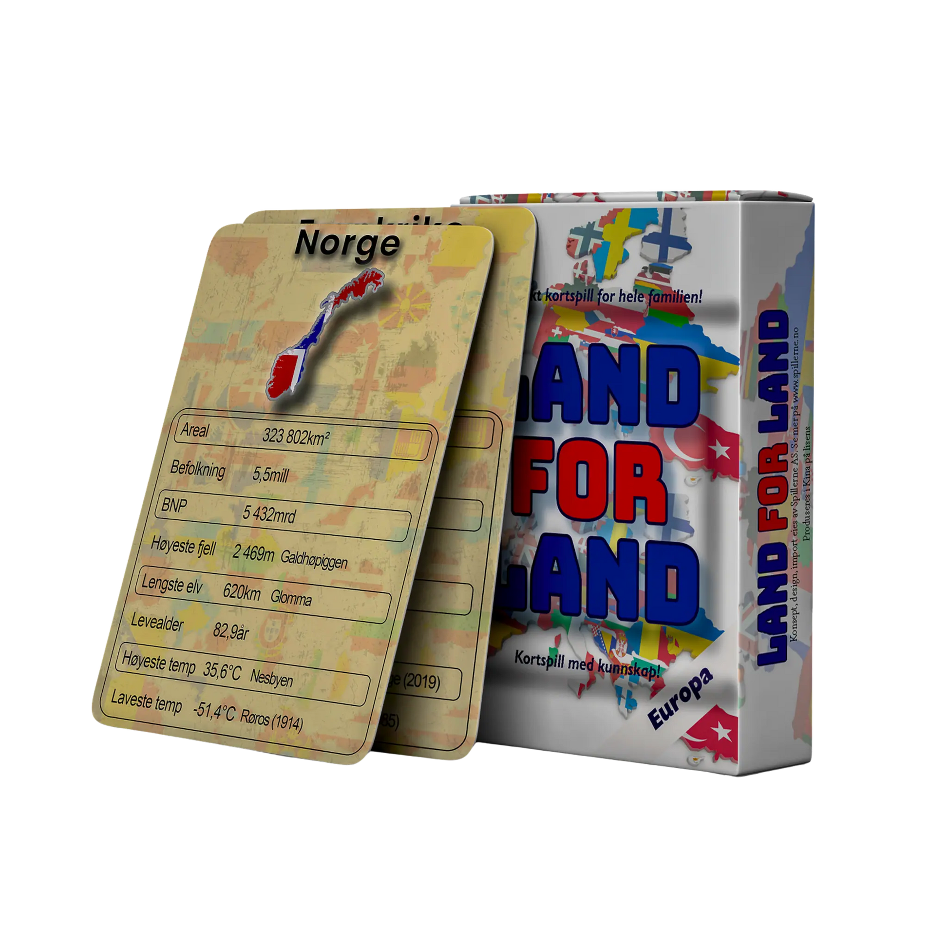 Land for land - Lærerikt kortspill for barnKortspillSpillerne