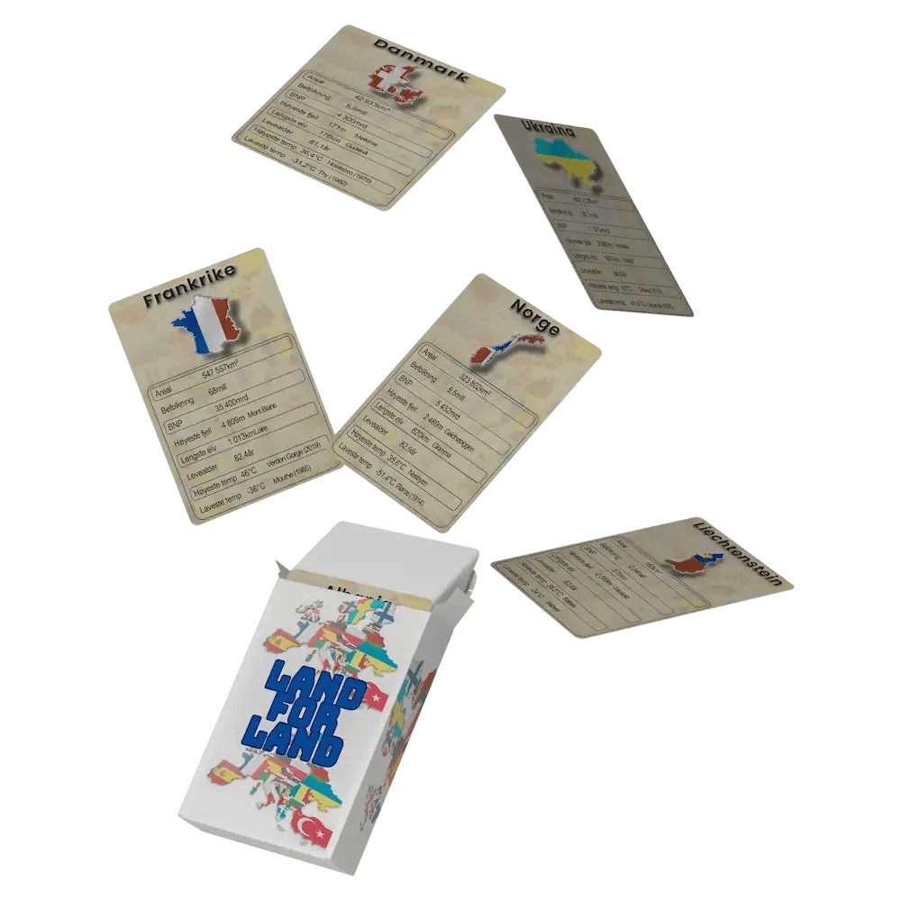 Land for land - Lærerikt kortspill for barnKortspillSpillerne